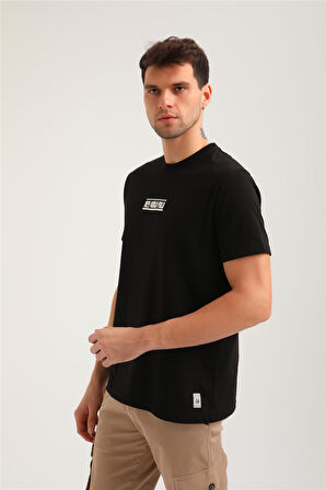 Bisiklet Yaka Siyah Slim Fit Tişört 24SSM20283