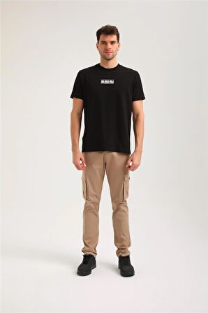 Bisiklet Yaka Siyah Slim Fit Tişört 24SSM20283