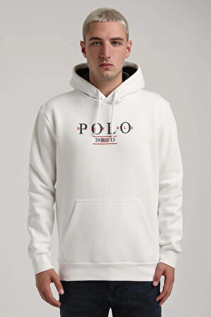 Kapüşonlu Ekru Slim Fit Full-Zip Sweatshirt 24FWM64073