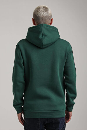 Kapüşonlu Yeşil Slim Fit Full-Zip Sweatshirt 24FWM64079