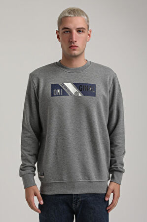 Bisiklet Yaka Siyah Slim Fit Sweatshirt 24FWM60184