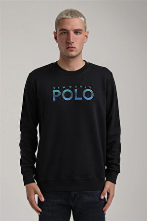 Bisiklet Yaka Lacivert Slim Fit Sweatshirt 24FWM60186