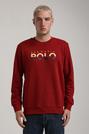 Bisiklet Yaka Bordo Slim Fit Sweatshirt 24FWM60186