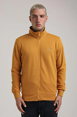 Dik Yaka Hardal Slim Fit Sweatshirt 24FWM60196