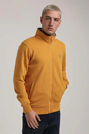 Dik Yaka Hardal Slim Fit Sweatshirt 24FWM60196