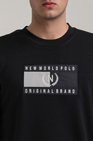 Bisiklet Yaka Lacivert Slim Fit Sweatshirt 24FWM60199