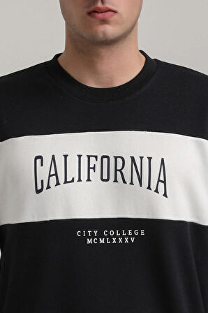 Bisiklet Yaka Lacivert Slim Fit Sweatshirt 24FWM60203