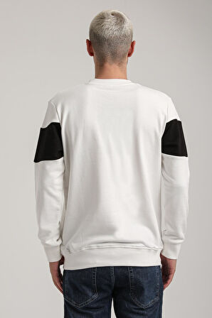 Bisiklet Yaka Ekru Slim Fit Sweatshirt 24FWM60203