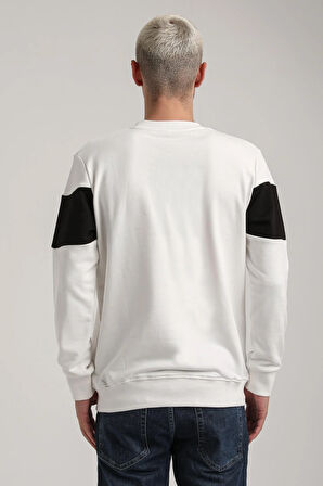 Bisiklet Yaka Ekru Slim Fit Sweatshirt 24FWM60203