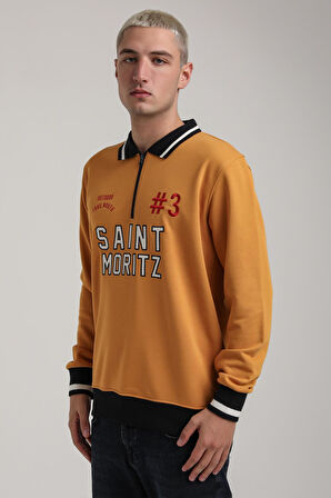 Bisiklet Yaka Hardal Slim Fit Sweatshirt 24FWM60207