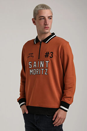 Bisiklet Yaka Kiremit Slim Fit Sweatshirt 24FWM60207