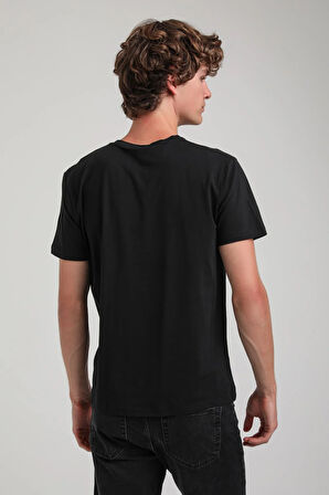 Siyah Slim Fit Basic Pamuklu Tişört 25SSM20341