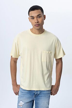 Regular Fit Bisiklet Yaka Cepli Basic Kısa Kollu Tshirt | S