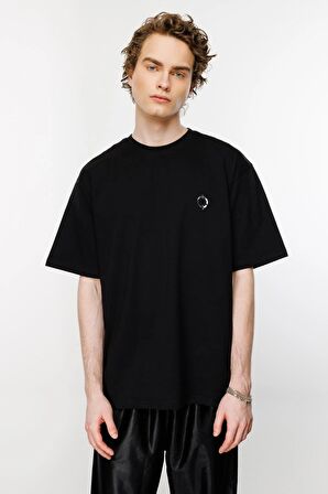 Phoenix Rising Oversize Tshirt - Siyah