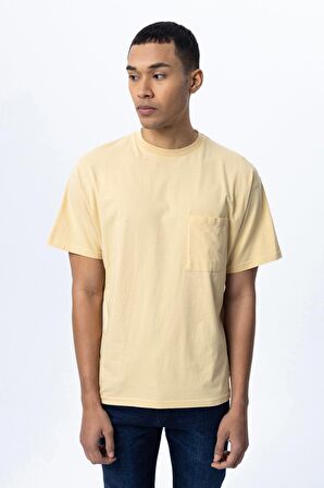 Regular Fit Bisiklet Yaka Cepli Basic Kısa Kollu Tshirt | M