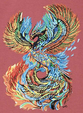 Phoenix And Fire Regular Tshirt - Gül Kurusu