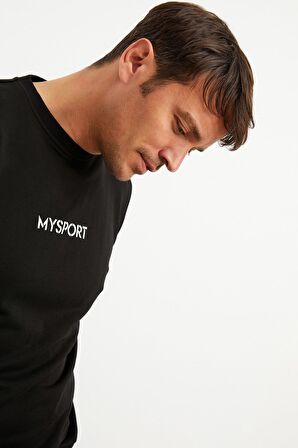 201951 Erkek Bisiklet Yaka Sweatshirt