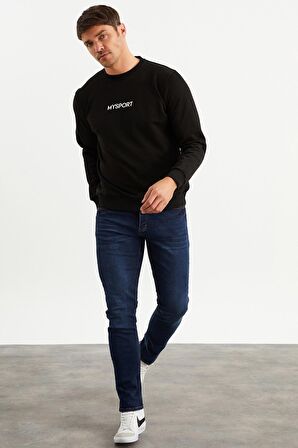 201951 Erkek Bisiklet Yaka Sweatshirt