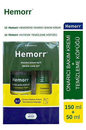 HEMORR Set 1 Adet Onarıcı Bakım Kremi 1x Temizleme Köpüğü