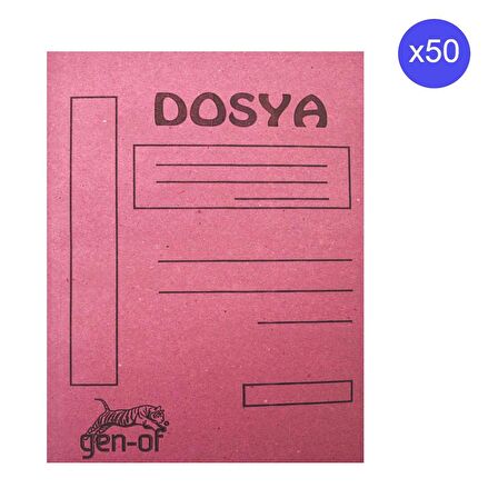 Gen-Of Tam Kapak Karton Dosya 50'li Pembe