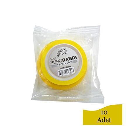 Gen-Of 12mmx20Yard(18M) Selefon Bant 10 Adet