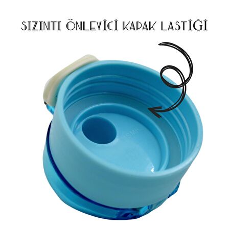 BottleBoss Classical Kilitli Taşıma Askılı Çocuk Matarası 400 Ml Mavi