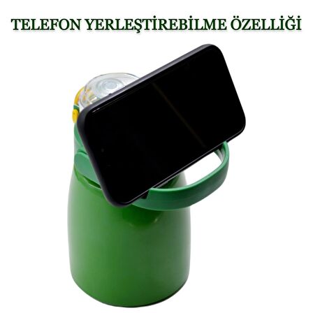 BottleBoss Pipetli Taşıma Askılı Sızdırmaz Paslanmaz Çelik Matara 850 Ml Sticker HEDİYELİ Yeşil