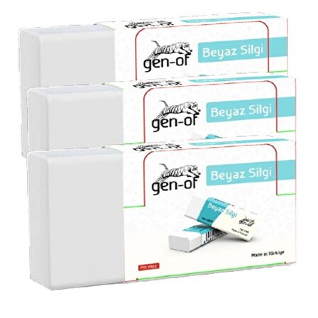 Gen-Of No:30 Küçük Boy PVC Free Beyaz Silgi (GEN-6830) 1 Adet