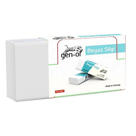 Gen-Of No:30 Küçük Boy PVC Free Beyaz Silgi (GEN-6830) 3 Adet