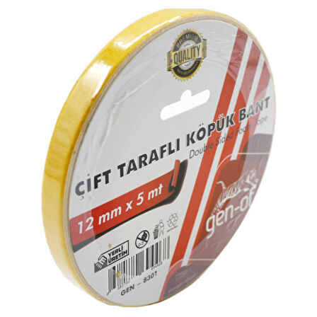 Gen-Of Çift Taraflı Köpük Bant 12x5 m (GEN-8301)