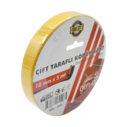 Gen-Of Çift Taraflı Köpük Bant 18x5 m (GEN-8302)
