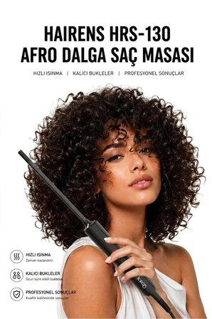 Hrs-130 Afro Dalga 9 Mm. Kıvırcık Ince Saç Maşası, 20 Cm. Ekstra Uzun Başlık