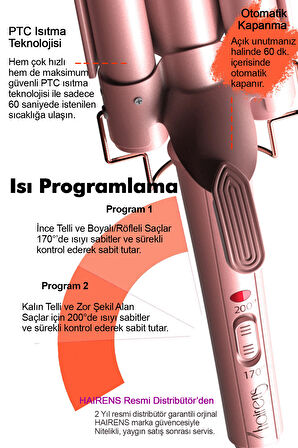 HRS-190 Wag ve Su Dalgası Saç Maşası 25mm.