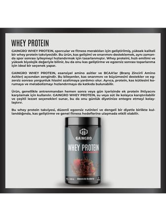 Whey Protein Çikolata ve Ahududu Aromalı - 420 Gr 12 Servis