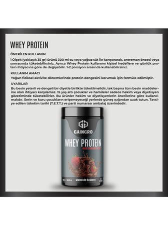 Whey Protein Çikolata ve Ahududu Aromalı - 420 Gr 12 Servis