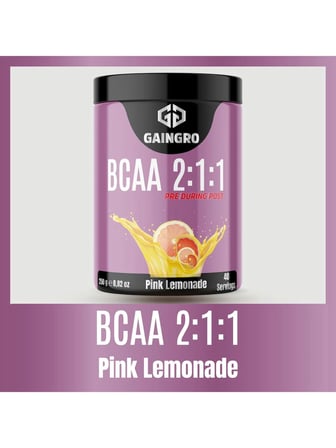 BCAA 2:1:1 Pink Lemonade - 250g - 40 Servis Hızlı Recovery & Kas Koruyucu Amino Asit
