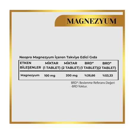 Neopro Magnezyum Sitrat Bisglisinat ve Malat 60 Tablet Takviye Edici Gıda