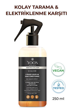 Kolay Tarama & Elektriklenme Karşıtı Saç Bakım Spreyi, Isı Koruyucu Uniseks Vegan Saç Spreyi 250ml