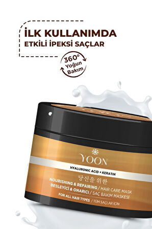 Saç Bakım Maskesi, 360° Yoğun Onarıcı Keratin Ve Hyaluronic Asit Içeren Besleyici Saç Maskesi 250ml