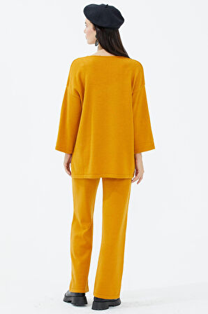 V Yaka İkili Triko Takım  - Güneş