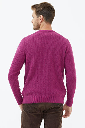 Sıfır Yaka Triko Kazak  - Gül