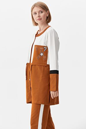 Rahat Kalıp Üçlü Tunik Eşofman Takım - Tarçın