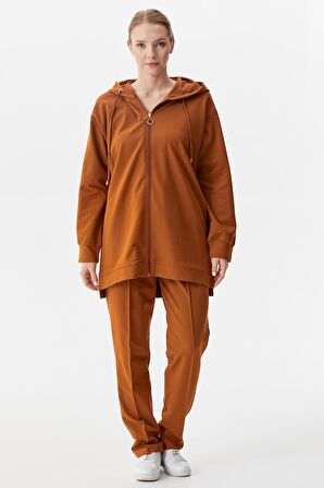 Büyük Beden Tunik Eşofman Takım - Tarçın