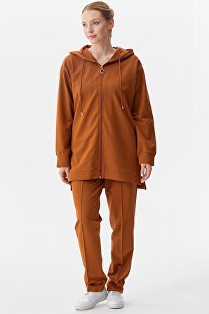 Büyük Beden Tunik Eşofman Takım - Tarçın