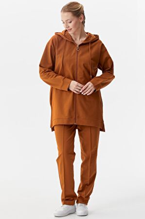 Büyük Beden Tunik Eşofman Takım - Tarçın
