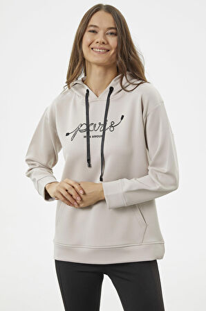 Kanguru Cepli Kapüşonlu Sweatshirt - Bej