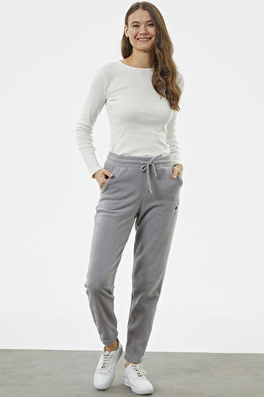 Beli Lastikli Jogger Eşofman Altı - Gri