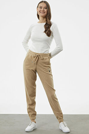 Beli Lastikli Jogger Eşofman Altı - Kamel