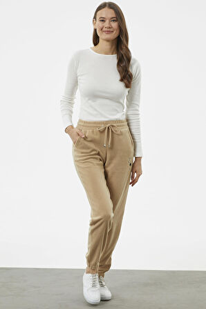 Beli Lastikli Jogger Eşofman Altı - Kamel