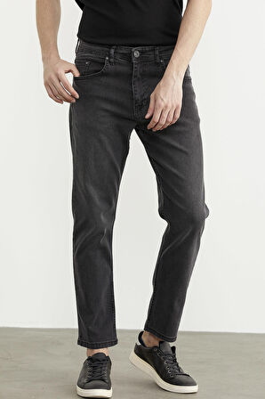 Skinny Fit Normal Bel Jean Pantolon - Koyu Gri